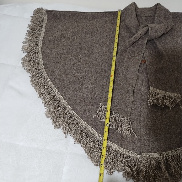 Wool Fringe Shawl  One Size - Picture 10 of 12